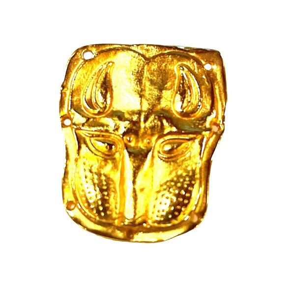 Scythian Gold Plated Panther head Reproduction Pin Pendant ca 3rd century BCE. R - Picture 2 of 7